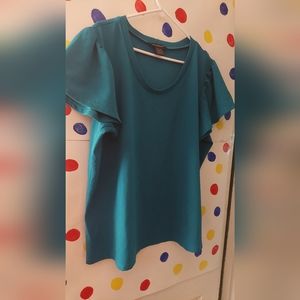 Ashley Stewart Ruffle Sleeve Top